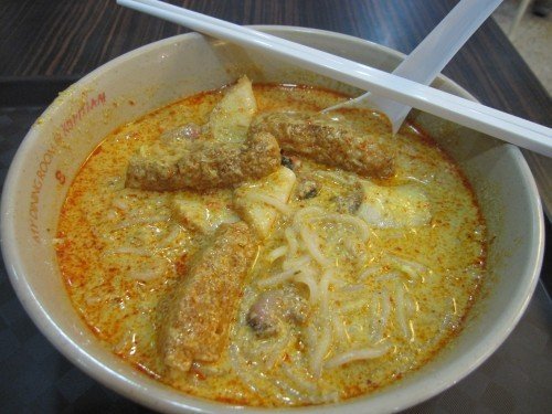 laksa. with noodles and fish and...spice.