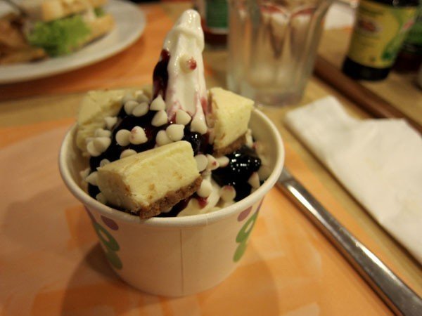 frozen yogurt from Pancake House: Blueberry Cheesecake flavor