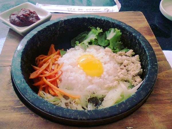 unmixed chicken bibimbap