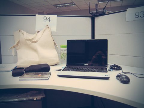 Due to popular demand, here is a photo of my bare desk.